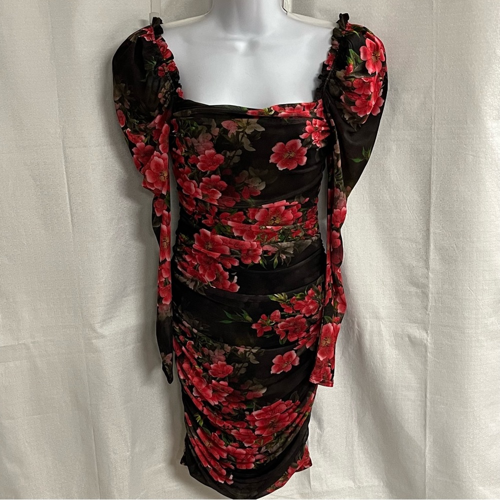 Voila ladies mesh ruched mini dress size small